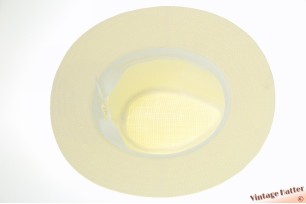 Zomer gleufhoed ivoorwit gecoat papier met zwarte motiefband 58-59 [nieuw]