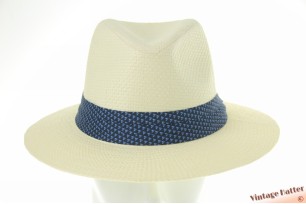 Zomer gleufhoed ivoorwit gecoat papier met blauwe band 58-59 [nieuw]