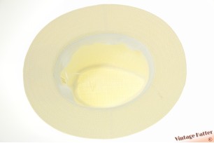 Zomer gleufhoed ivoorwit gecoat papier met paarse band 60-61 (XL) [nieuw]