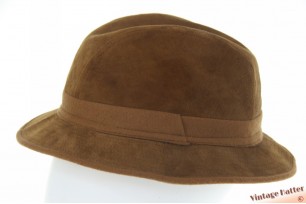 © VintageHatter.com | L-1011-56-2 Trilby vissershoed Polo lichtbruin leer 56,5 Trilby vissershoed Polo lichtbruin leer 56,5