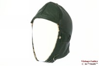 Aviator cap dark green leather 54-56 (S/M) Aviator cap dark green leather 54-56 (S/M)