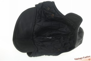 © VintageHatter.com | L-7021-59-1 Aviator cap GENA blackish grey leather +/- 59 Aviator cap GENA blackish grey leather +/- 59