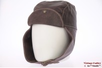 Aviator cap brown leather 58