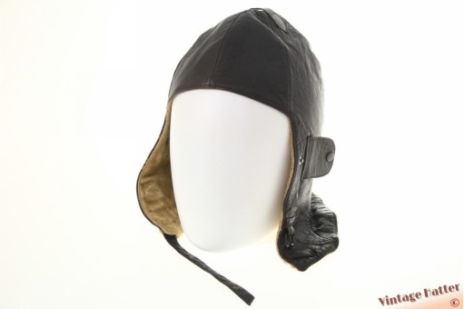 Aviator cap Pawa (?) brown leather 56