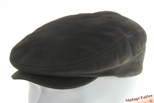 Flatcap Westbury greyish brown leather bith snapbutton 57 Flatcap Westbury greyish brown leather bith snapbutton 57