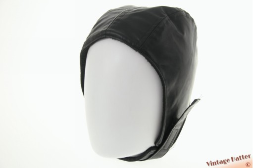 Aviator cap Stiló Noir black faux leather 56-60