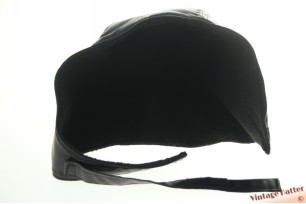 Aviator cap Stiló Noir black faux leather 56-60