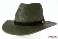 Straw Fedora Broxton Maddock dark green 58 [New Sa...
