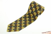 Silk tie Valentino yellow and blue pattern [new]