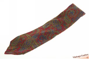 Zijden stropdas Gianni Versace rood met geel en blauw patroon