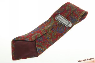 Zijden stropdas Gianni Versace rood met geel en blauw patroon