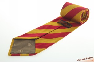 Silk tie Renato Balestra oker gold and burgundy striped