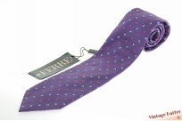 Silk tie Ferre shiny purple with red and white pattern [new]