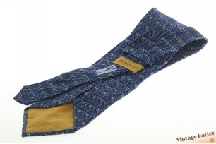 Silk tie Yves Saint Laurent YSL blue pattern