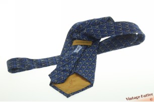 Silk tie Yves Saint Laurent YSL blue pattern