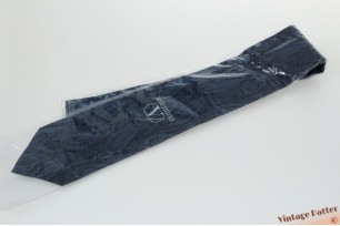 Zijden stropdas Valentino blauw zwart paisley motief [nieuw]