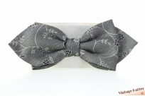 Vintage bowtie grey with leaf pattern