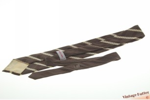 Zijden stropdas Versace Classic bruin met Grieks sleutelpatroon