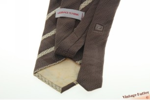 Zijden stropdas Versace Classic bruin met Grieks sleutelpatroon