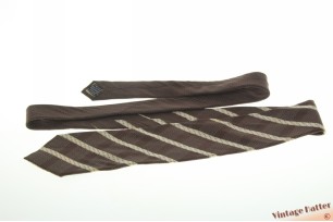 Zijden stropdas Versace Classic bruin met Grieks sleutelpatroon