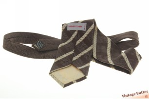 Zijden stropdas Versace Classic bruin met Grieks sleutelpatroon