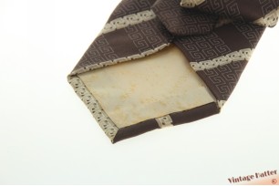 Zijden stropdas Versace Classic bruin met Grieks sleutelpatroon