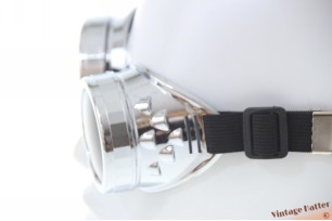 Steampunk lasbril goggle remake chroom [nieuw]