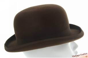 Hardtop bowler hat brown woolfelt 60,5 - 61 (XL) [new]
