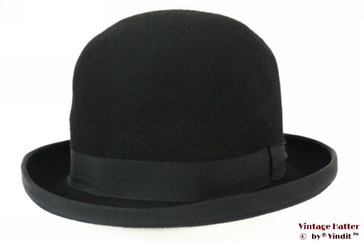 © VintageHatter.com | b-9017-56-5 Bowler hat Lonconito black hardtop felt 56,5 Bowler hat Lonconito black hardtop felt 56,5