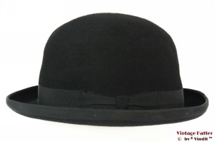 © VintageHatter.com | b-9017-56-5 Bowler hat Lonconito black hardtop felt 56,5 Bowler hat Lonconito black hardtop felt 56,5