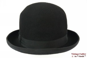 © VintageHatter.com | b-9017-56-5 Bowler hat Lonconito black hardtop felt 56,5 Bowler hat Lonconito black hardtop felt 56,5