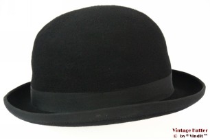 © VintageHatter.com | b-9017-56-5 Bowler hat Lonconito black hardtop felt 56,5 Bowler hat Lonconito black hardtop felt 56,5