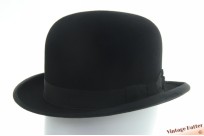 Vintage bowler hat Silesca black felt 56