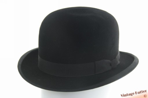 Antique bowler hat Compagnie Anlaise Aeroleger black felt 57