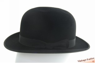 © VintageHatter.com | b-9017-57-16 Antique bowler hat Compagnie Anlaise Aeroleger black felt 57 Antique bowler hat Compagnie Anlaise Aeroleger black felt 57