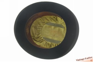 © VintageHatter.com | b-9017-57-16 Antique bowler hat Compagnie Anlaise Aeroleger black felt 57 Antique bowler hat Compagnie Anlaise Aeroleger black felt 57