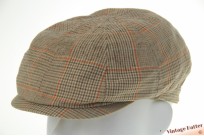 Cotton panelcap beige brown plaid with orange 53-56 (XXS-M) Cotton panelcap beige brown plaid with orange 53-56 (XXS-M)