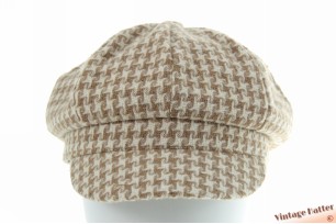 Balloon-type cap beige white swirl-like dogtooth 57 [new]