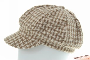 Balloon-type cap beige white swirl-like dogtooth 57 [new]
