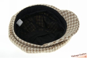 Balloon-type cap beige white swirl-like dogtooth 57 [new]