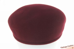 © VintageHatter.com | c-3004-57-1 Voorgevormde pet Luck & Sons bordeaux zuiver wol 57 Voorgevormde pet Luck & Sons bordeaux zuiver wol 57