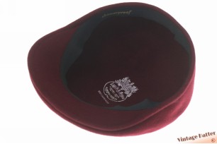 © VintageHatter.com | c-3004-57-1 Voorgevormde pet Luck & Sons bordeaux zuiver wol 57 Voorgevormde pet Luck & Sons bordeaux zuiver wol 57