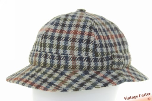 Deerstalker cap Kangol Tweedmuir blue brown green checkered wool 57