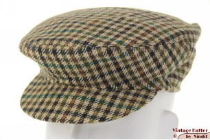 Flatcap Townend London green brown beige plaid tweed 53-54 (XS)