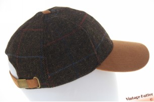 Baseball cap Hawkins green brown herringbone tweed 54-60 [new]