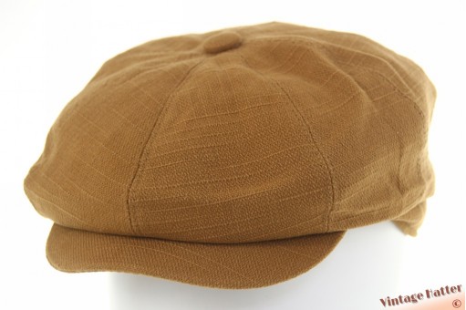 Paperboy cap mocca brown linen cotton mix 57-60 [new]