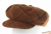 Balloon-type cap brown patterned wool 56