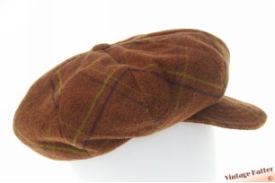 Ballonpet bruin geruit wol  56