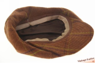 Ballonpet bruin geruit wol  56