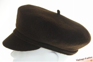 Balloon-type cap Woolmark brown virgin wool 54-56